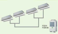 画像1: 東京・業務用エアコン　東芝　2方向吹出し　同時ダブルツイン　ワイヤードリモコン　一発節電　AWSF22455A　P224（8馬力）　スーパーパワーエコキュープ　三相200V