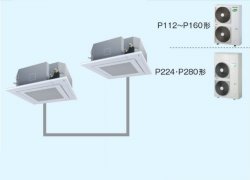 画像1: 東京・業務用エアコン　東芝　4方向吹出し　同時ツイン　ワイヤレス　リモコン　AURB28065X　P280（10馬力）　冷房専用　三相200V