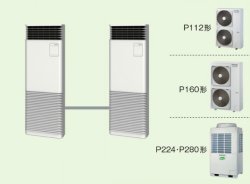 画像1: 東京・業務用エアコン　東芝　床置き　スタンドタイプ　同時ツイン　AFEB28055B2　P280（10馬力）　スマートエコR　三相200Ｖ