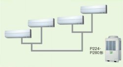 画像1: 東京・業務用エアコン　東芝　かべかけ　同時ダブルツイン　ワイヤードリモコン　一発節電　AKEF28055A　P280（10馬力）　スマートエコR　三相200V