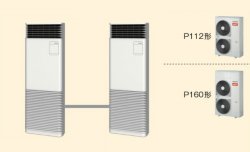 画像1: 東京・業務用エアコン　東芝　寒冷地向けエアコン　床置き　スタンドタイプ　ワイヤード　同時ツイン　AFHB11252B2　P112（4馬力）　三相200V　寒冷地用スーパーパワーエコ暖太郎