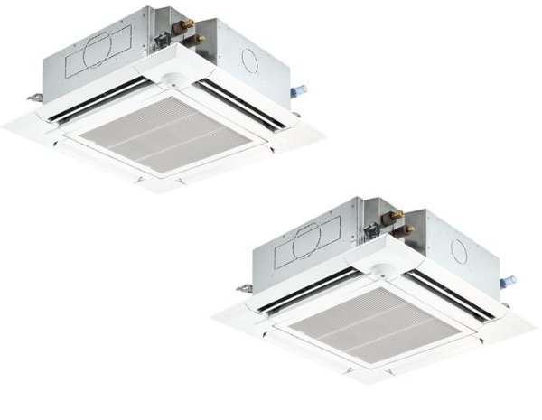 画像1: 東京・業務用エアコン　三菱　てんかせ4方向（コンパクト）スリムER　同時ツイン　PLZX-ERP80JF　80形（3馬力）　三相200V (1)