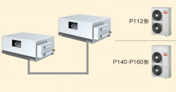 画像1: 東京・業務用エアコン　東芝　寒冷地向けエアコン　天井理込ん形　ダクトタイプ　ワイヤードリモコン　一発節電　同時ツイン　ADHB14052A　P140（5馬力）　三相200V　寒冷地用スーパーパワーエコ暖太郎 (1)